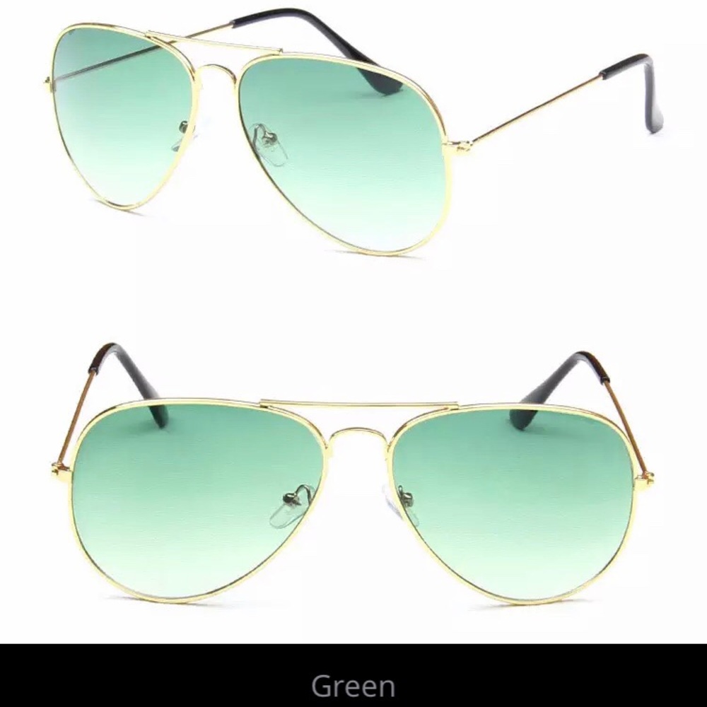 Green Aviator Sunglasses